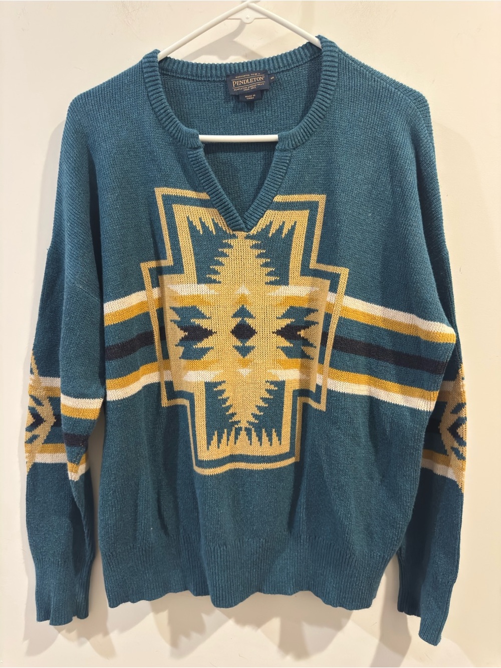 Pendleton Harding Aztec Graphic Sweater Cotton Crewneck Womens Size Medium - Picture 2 of 6